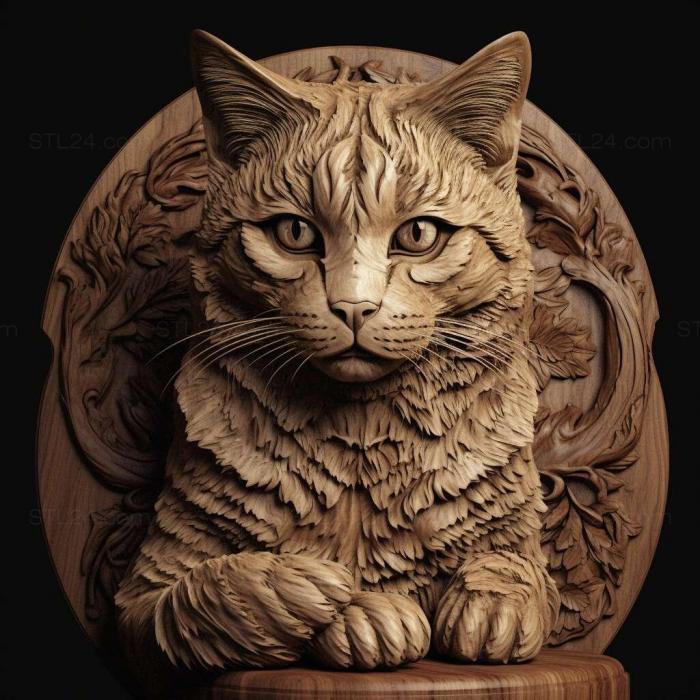 Nature and animals (Cymric cat 2, NATURE_3586) 3D models for cnc
